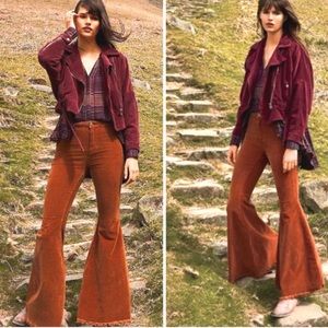 EUV Free People Copper Velvet Belle Bottoms